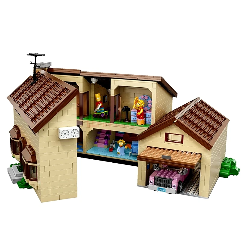 LP 16004 Симпсоны KWIK E MART + 16005 Симпсон семейная модель строительные блоки для детей