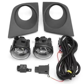 

One set fog light wiring harness Front Fog Light Lamp cover Fog Light Lamp Grill For Nissan Versa