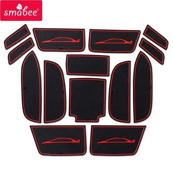 

Smabee Gate slot mat For Honda CIVIC 2011 - 2015 CIVIC9 9 2012 2013 2014 Interior Door Pad Cup Holders Non-slip mats RED WHITE