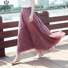 2 слоя Макси Длинная юбка мягкий кружевной тюль юбки свадебные подружки невесты богемная юбка-пачка бальное платье Faldas Saias Femininas Jupe