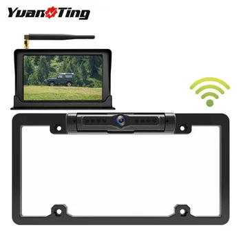 

YuanTing License Plate Back-up Universal Wireless Rear View Camera Waterproof with 5" Digital Monitor Simple Installation