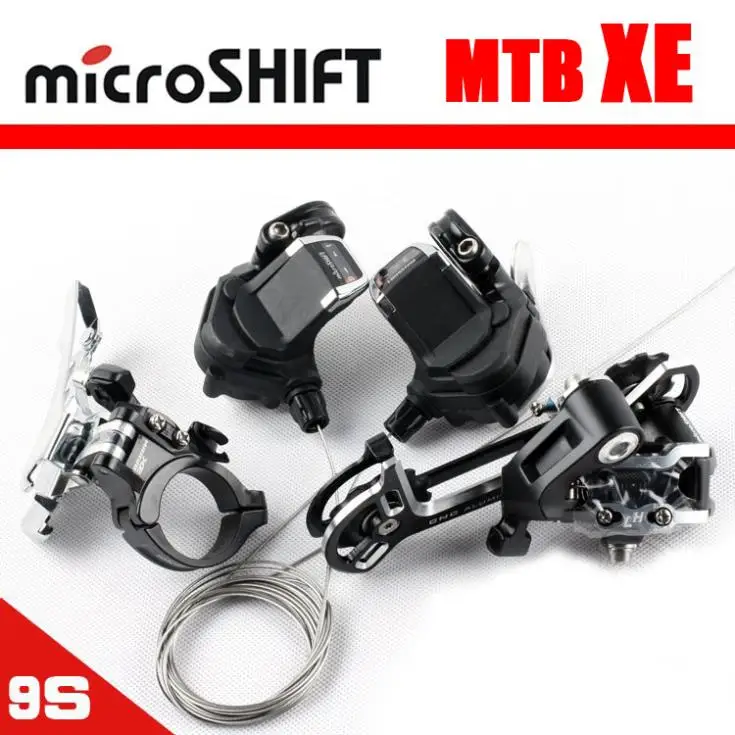 

Catazer  9 speed mtb front & rear derailleur shifter lever kit/safe black bike parts accessories Freeshipping for Microshift XE