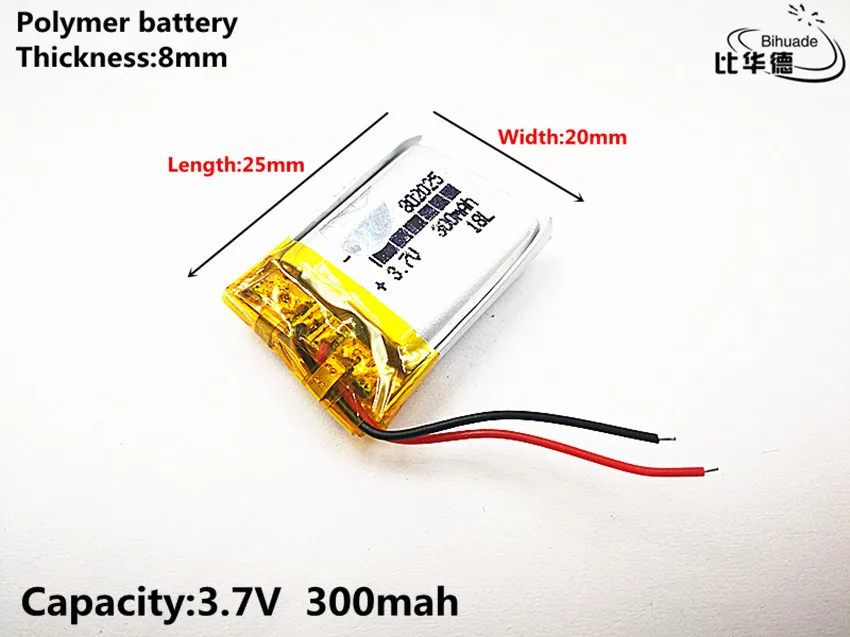 

Liter energy battery Good Qulity 3.7V,300mAH,802025 Polymer lithium ion / Li-ion battery for TOY,POWER BANK,GPS,mp3,mp4