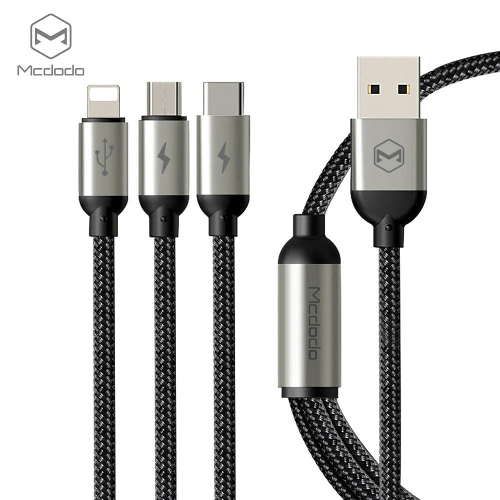 

Mcdodo USB Cable 3 in 1 For iPhone 8 7 Plus 6s Type-c Fast Charger Micro USB Cable For Samsung S8 Xiaomi Oneplus 5 Type C Cables