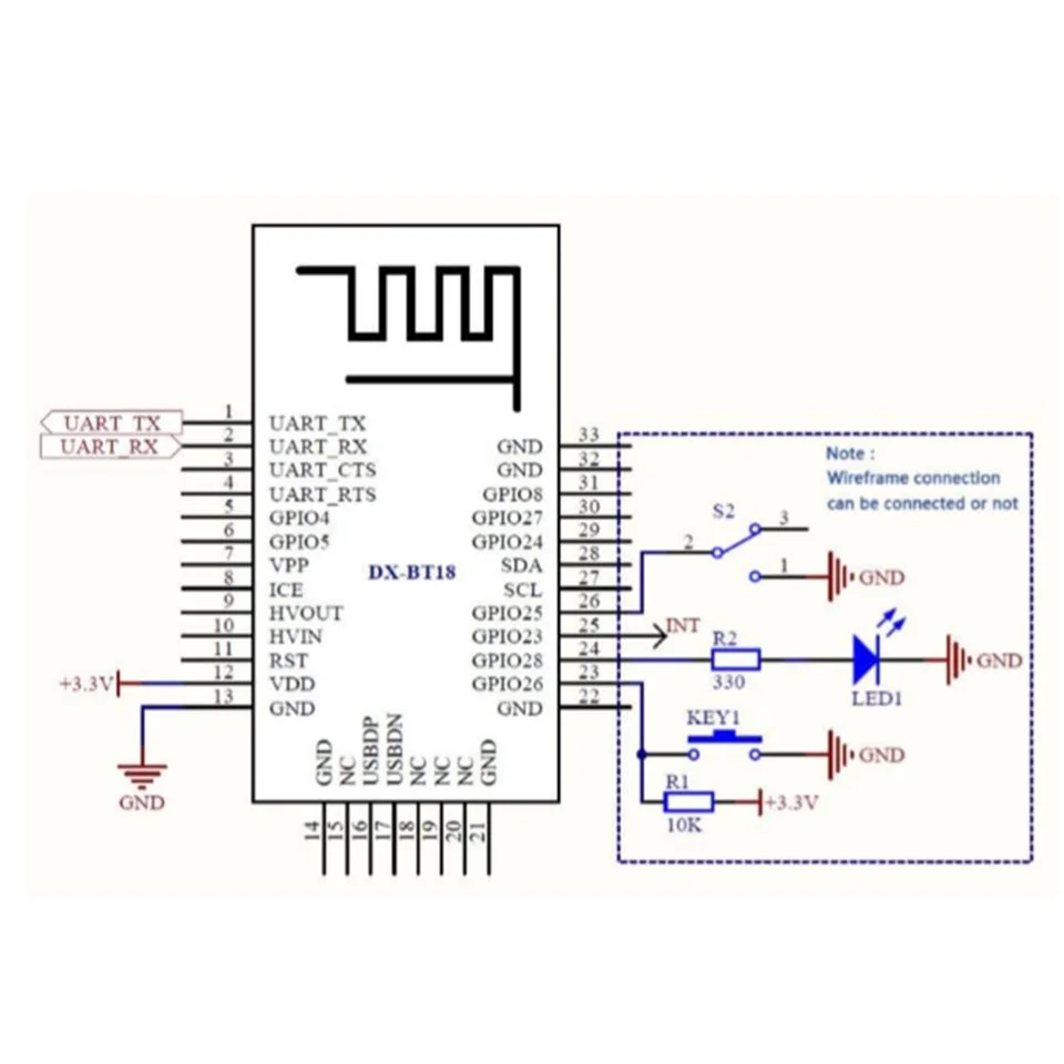 1 шт. DX-BT18 Bluetooth двухрежимный модуль SPP2.0+ последовательный порт BLE4.0 прозрачный совместимый HC-05 06 slave mode