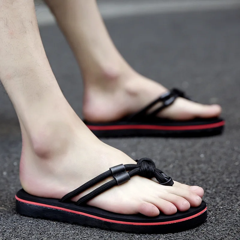 mens narrow flip flops