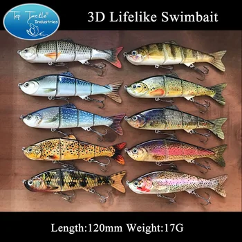 

hot-sale D Type 120mm 17G Fishing Lures Swim bait 4 Sections Lure