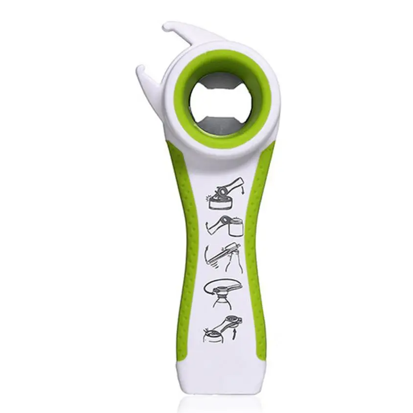 

Home Kitchen Can Bottle Opener Multifunction 5 in 1 Bottles Jars Cans Manual Opener Tool Gadget 2JY27