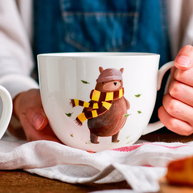 Ceny Lekoch koreański kreatywny kreskówka kości chiński kubek do kawy biały śniadanie kubek na herbatę i mleko niedźwiedź lody kubek wody strona główna restauracja prezent