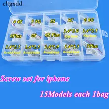 Cltgxdd полный набор винтов для iPhone 7 6 6s Plus 5s 5 5C 4 4s Полный Винт внутренние комплекты запасные части, 1,4*2,5 мм Винт Набор