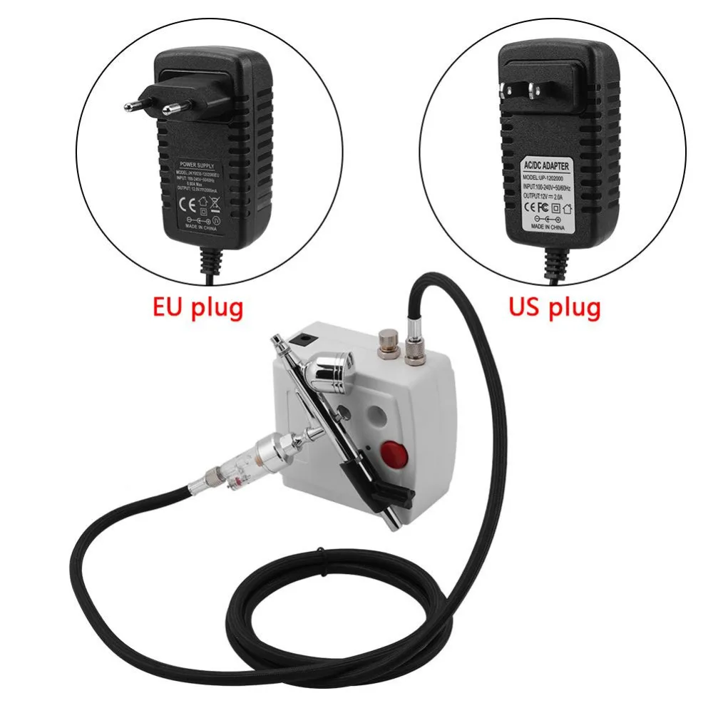 

Dual-action Spray Gun Accuracy Airbrush Compressor Kit Dual-Action Air Brush Set Tattoo Nail Art Tool w/ Automatic Stop Pump