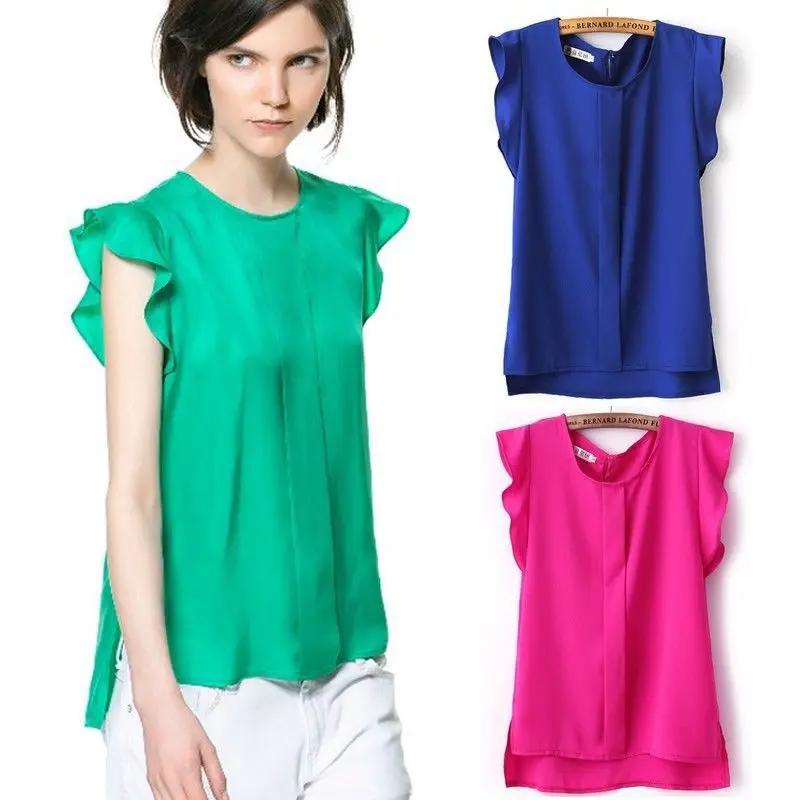 Hot Women's Shirt Blouse Chiffon 