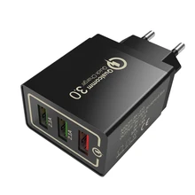 Портативное зарядное устройство, 3 USB порта, зарядное устройство для мобильного телефона, дорожное настенное зарядное устройство, адаптер для iPhone, samsung, huawei, Qualcomm, быстрая зарядка 3,0