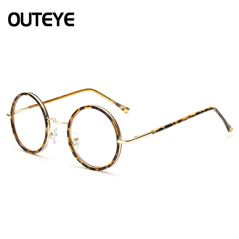 Outeye классические ретро очки с прозрачными линзами, оправа для ботана, модные брендовые Дизайнерские мужские и женские очки, винтажные круглые металлические очки