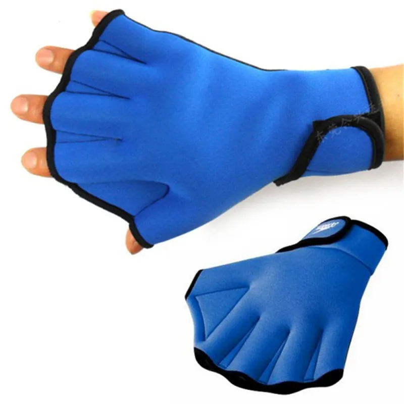 

Swimming Swim Surfing Diving Webbed Neoprene Paddle Gloves Water Aerobics Aqua Jogger Blue Outdoor