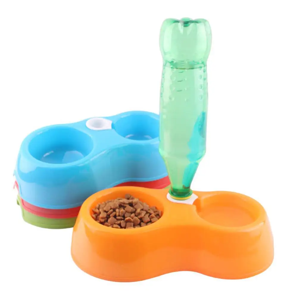 TPFOCUS Eating tools Round Shape Automatic Double Bowl for Pet Dog Cat Feeding Drinking Food Self-fed Feeder | Дом и сад