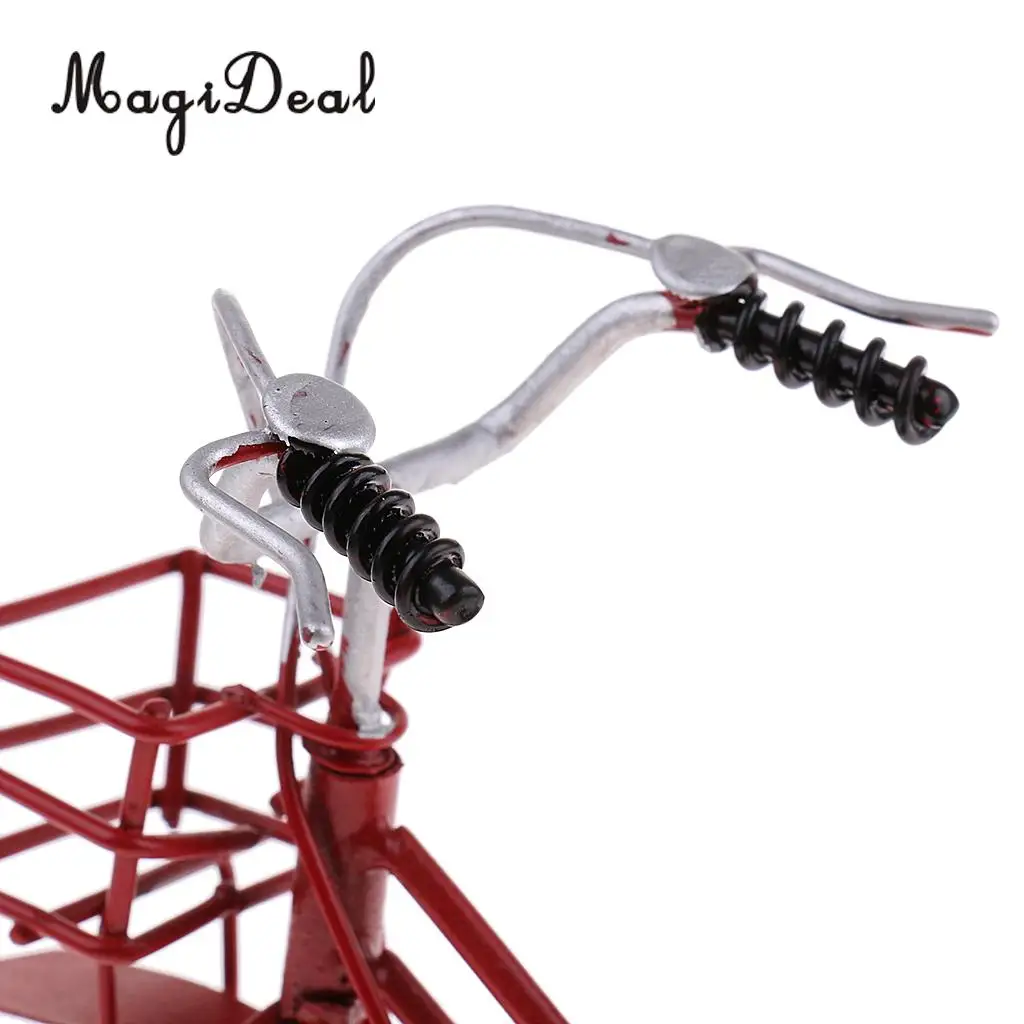 2x Simulation Vinatge Tin Metal Bicycle Bike Model Sculpture Toy for Coffee Bar Decorative