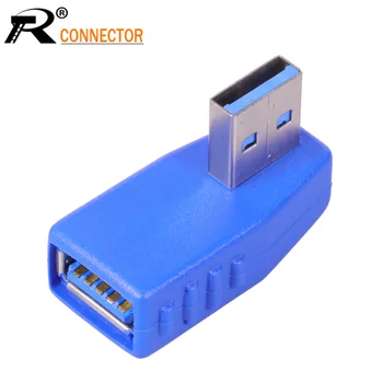 

100pcs High quality 3.0 version USB A male plug to USB A female adapter 90 Degree Elbow Connector