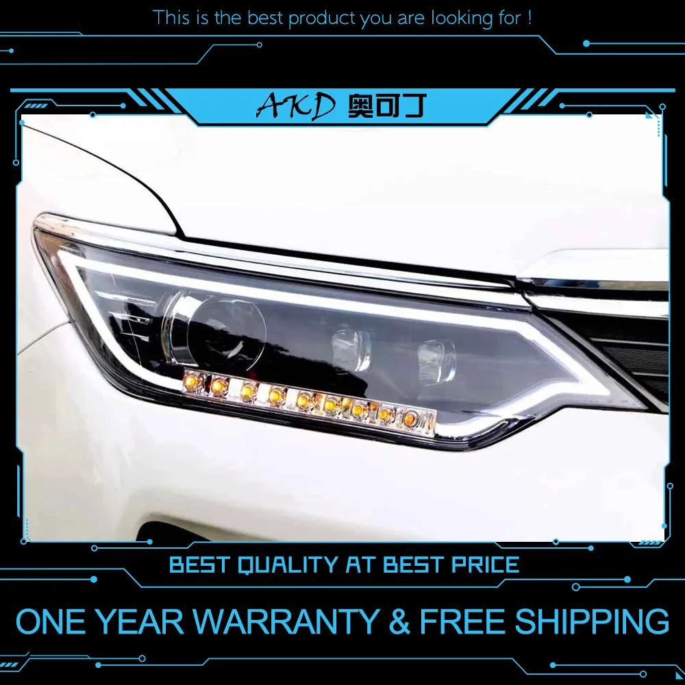AKD tuning cars Headlight For Toyota Camry 2015 2017 Headlights LED DRL Running lights Bi Xenon