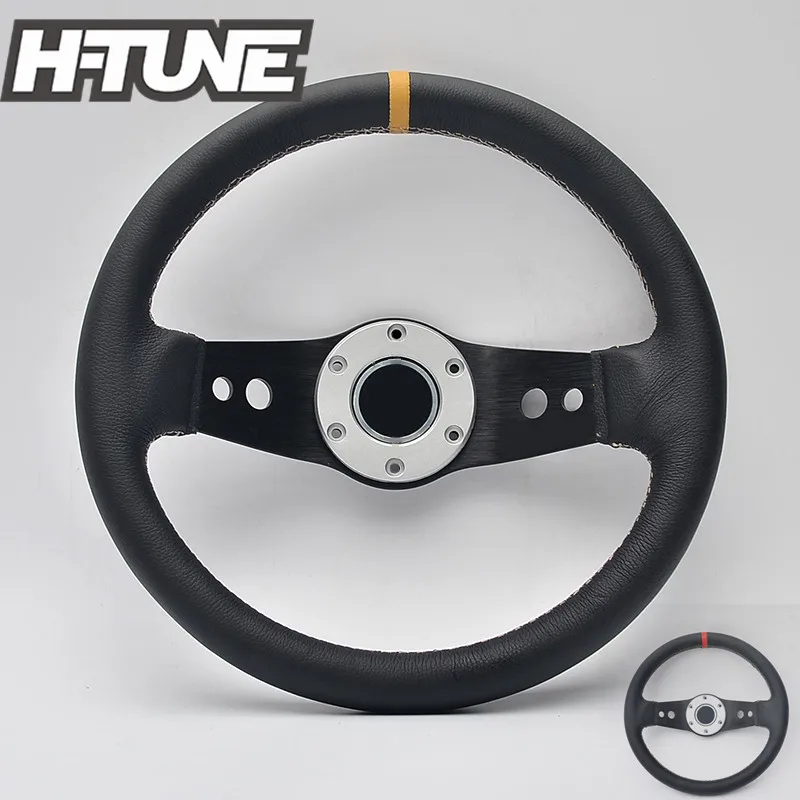 

H-TUNE 330mm Genuine Leather Universal Racing Car Sports Steering Wheel