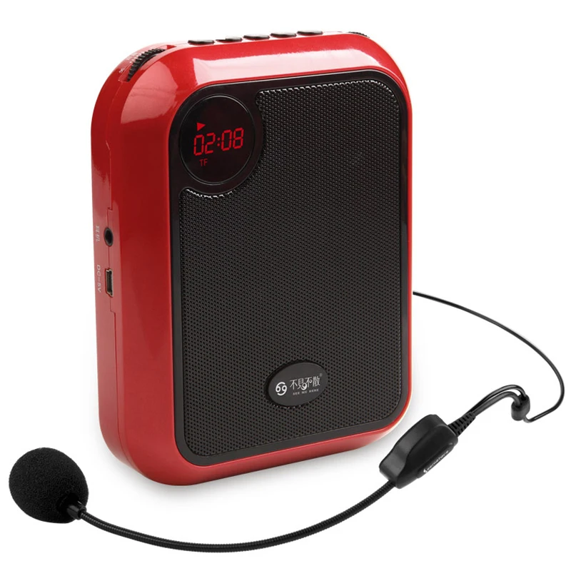 See me here T200 wireless microphone special amplifier for Guide Teacher External Voice Loud Speaker Support U Disk/TF Card