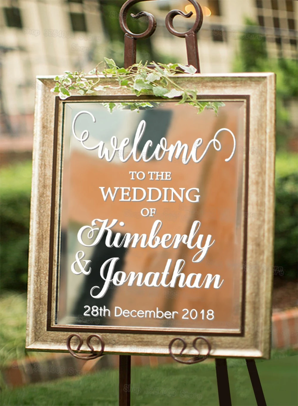 Personalised Wedding Party Welcome sign wall date Art Vinyl Decal Sticker V642 