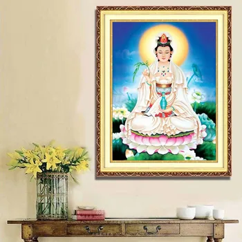 

Diamond painted full living room bedroom new Guanyin Buddha statue religious decoration painting diy cross stitch