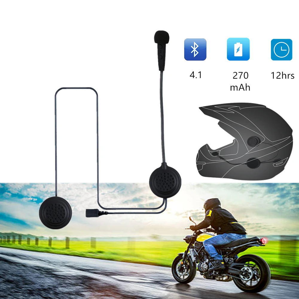 EJEAS E1 Bluetooth 4 1 Motorcycle Helmet Headset 270mAh 12hrs Wireless Skiing Communication Without Intercom for