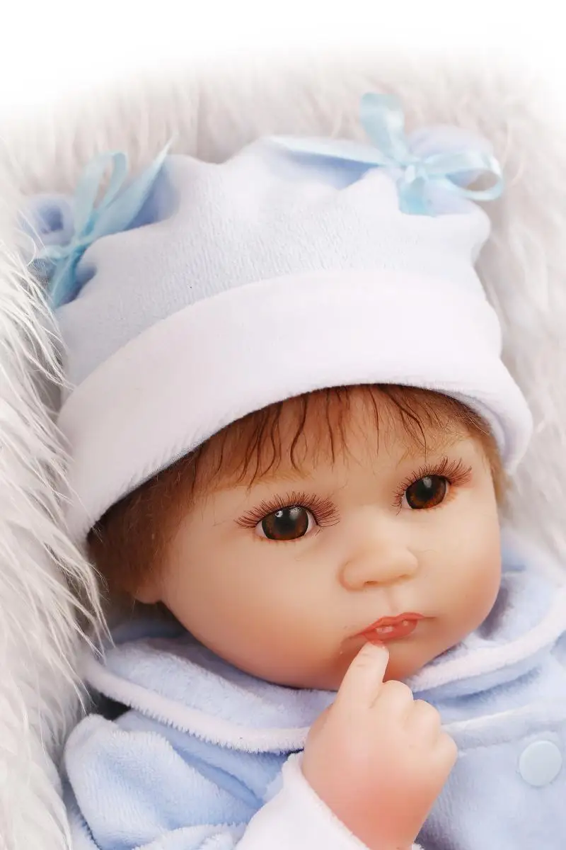 Soft silicone reborn baby doll toys lifelike 40cm vinyl ...