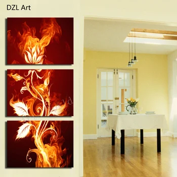 

3 Pcs Wall Art Abstract Flower HD Picture Modern Home Decoration Living Room Canvas Print Painting Wall picture canvas picture