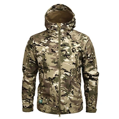 Зимний мужской военный Камуфляжный жакет флисовое Пальто Военная тактическая куртка ветровка охотничья одежда водонепроницаемая ветровка из мягкой ткани - Color: CP