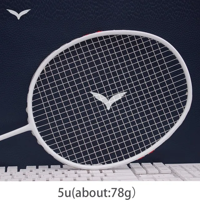 Buy badminton racket Carbon fiber black racket white