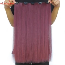 Wjlz5050/ошибка 5 шт./лот Xi. rocks 5 заколки для волос удлиняющие синтетические парики зажим для наращивания парик прямые волосы винно-красный цвет ошибка