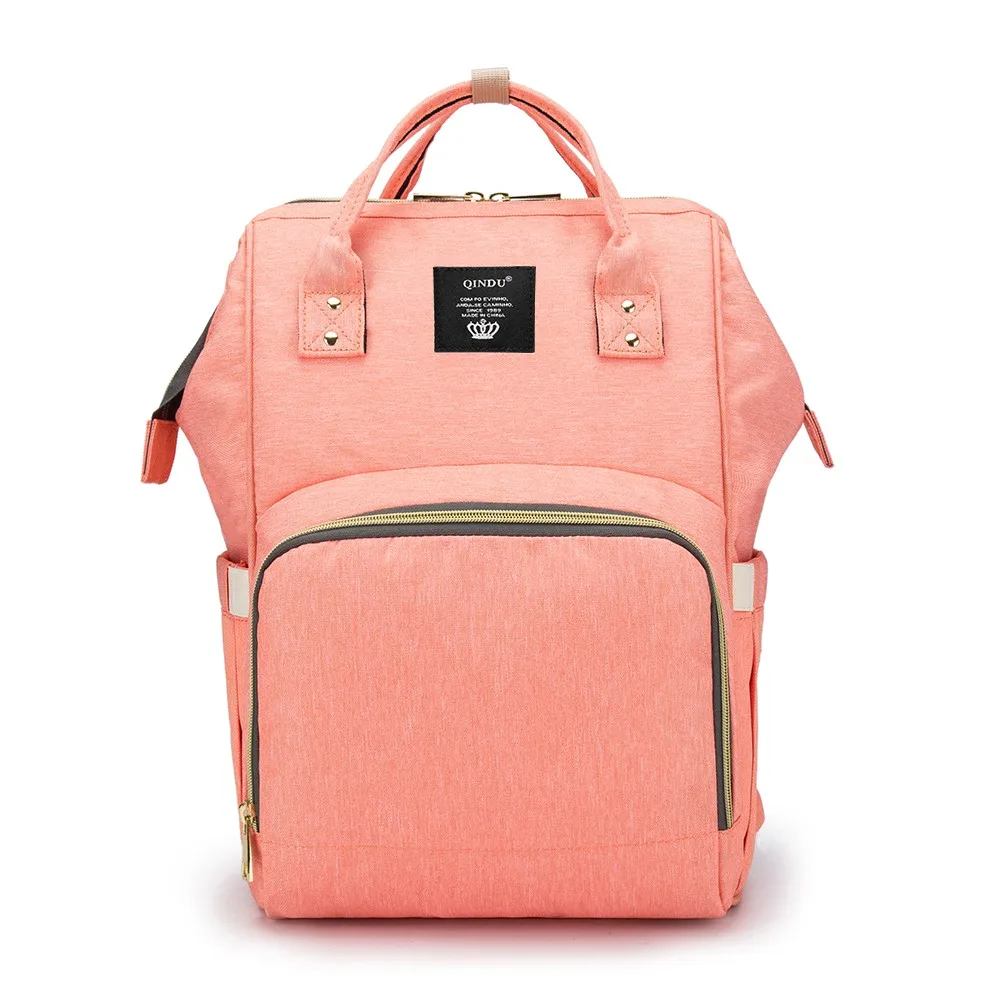Сумка для подгузников, мам сумка для подгузников большой емкости рюкзак для путешествий для малышей дизайнерская сумка для ухода за ребенком для папы и мамы VS LAND - Цвет: Orange