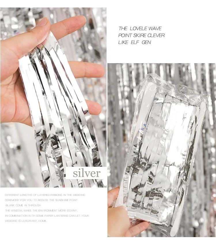 foil curtain silver