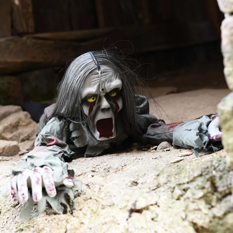 

Halloween Horror Props Halloween Decorations Crawling Ghosts Voice Control Electric Crawling Monster Haunted House Props Horror