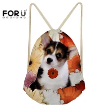 Forudesigns сумка с Кулиской Спорт Gymsack дети мальчики девочки сумка для обуви собака шаблон фитнес рюкзак сумка команда тренировочная сумка