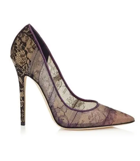 Здесь продается  Spring autumn embroidered flower high heel lace pumps contrast color pointed toe slip-on stiletto heel wedding party dress shoes  Обувь
