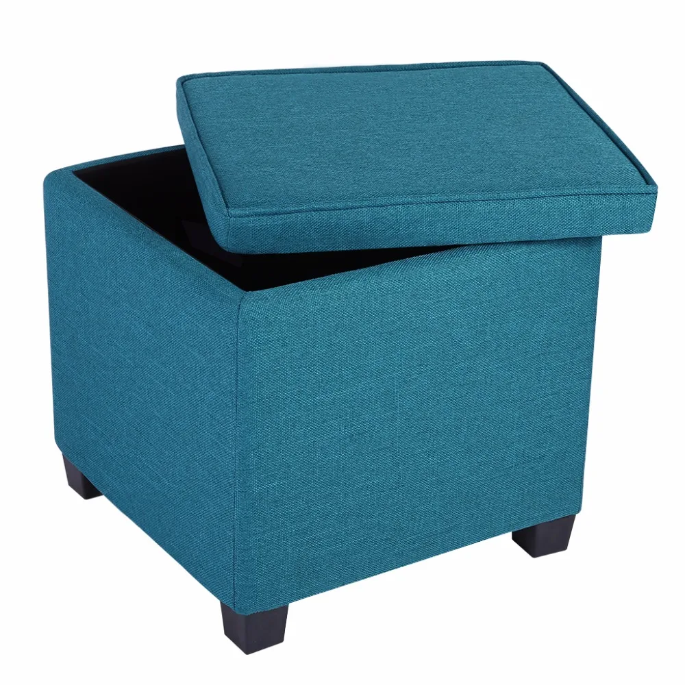 Online Get Cheap Square Storage Ottoman -Aliexpress.com Alibaba LANGRIA Square Linen Upholstered Storage Ottoman Foot Rest Stool Seat with Legs Peacock Blue(China - Online Get Cheap Square Storage Ottoman -Aliexpress.com Alibaba