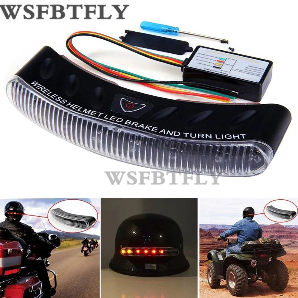 

Wireless Waterproof 8 LED Motorcycle Helmet Turn Signal Brake Stop Light Safety