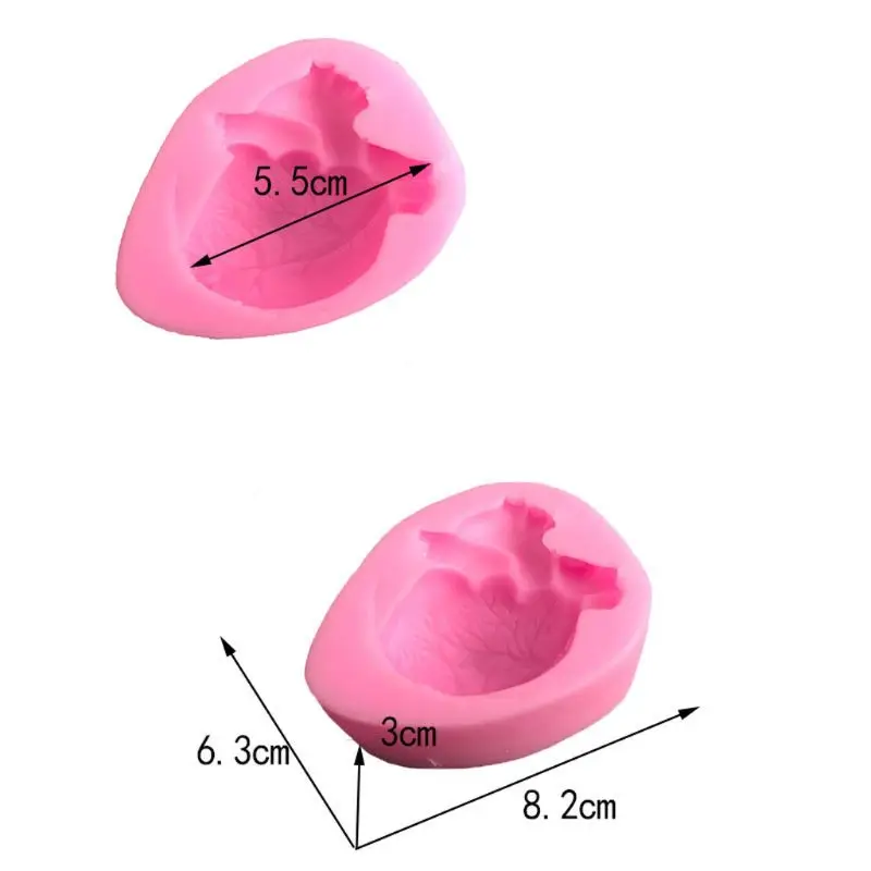 3D сердце сердца формы литейные формы для резиновое фальшивое мыло воск помадка Искусство ремесло инструменты