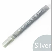 Цветные водонепроницаемые маркеры с круглым носком, перманентные маркеры для рисования, ручки с граффити, офисные школьные канцелярские принадлежности 04313 - Цвет: Silver