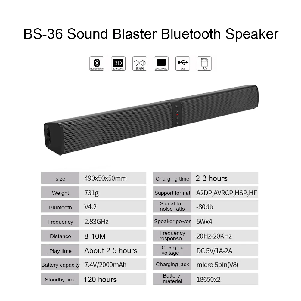 5 Вт x 4 Сабвуфер Звук бар Bluetooth динамик дома ТВ Саундбар стерео беспроводной аудио динамик Super Bass громкий динамик громкой связи