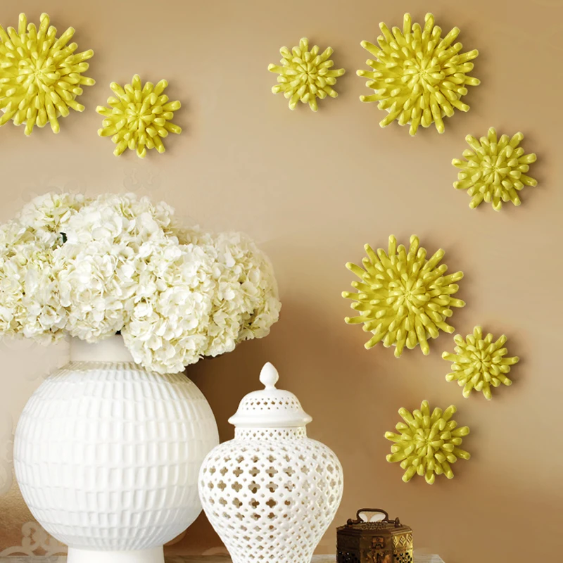 

Creative three-dimensional ceramic flower wall decoration hanging wall decoration European style living room bedroom TV backgrou