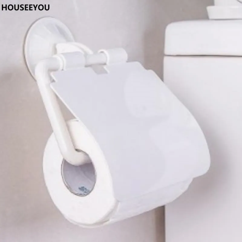 Bathroom Sucker Restroom Toilet Roll Paper Holder Rack Tissue Box Wall