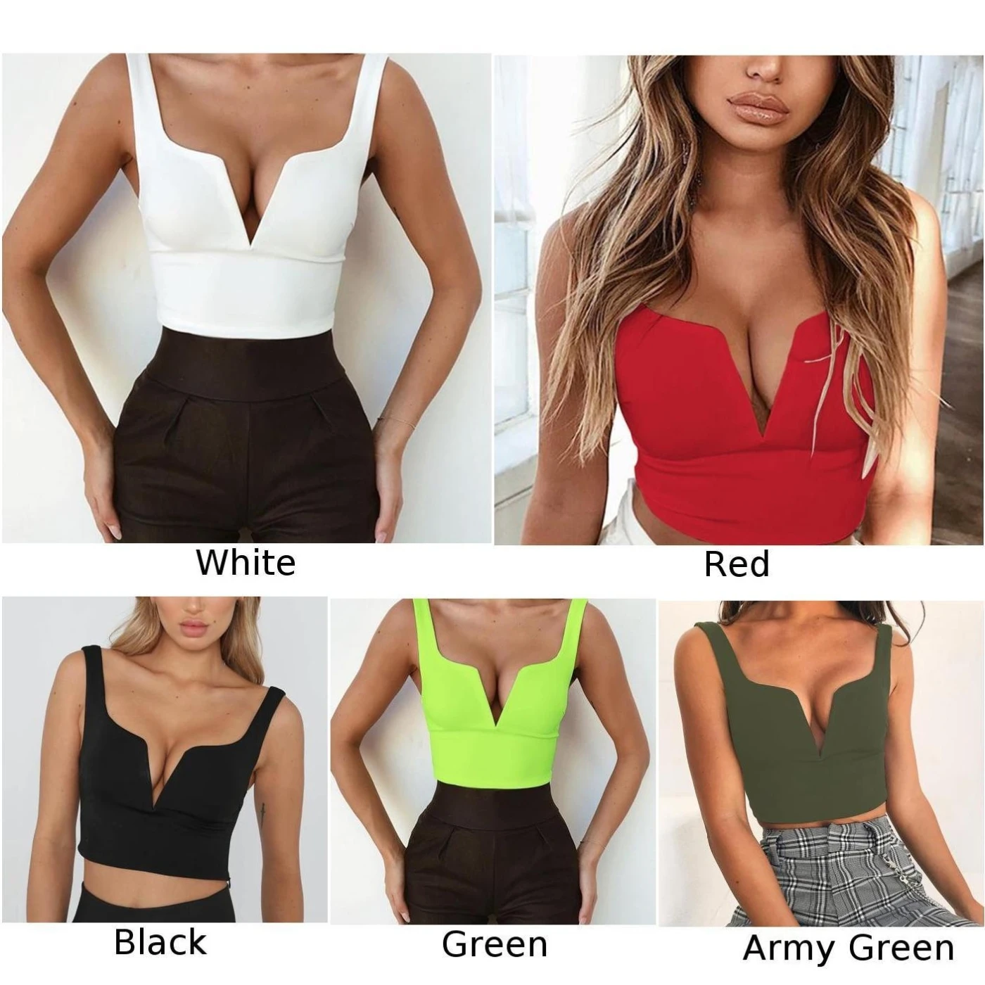 Women Crop tops Ladies Vest Nightclub Summer Solid Sexy Fashion Camisole V Neck Shirt Party Sleeveless Clubwear