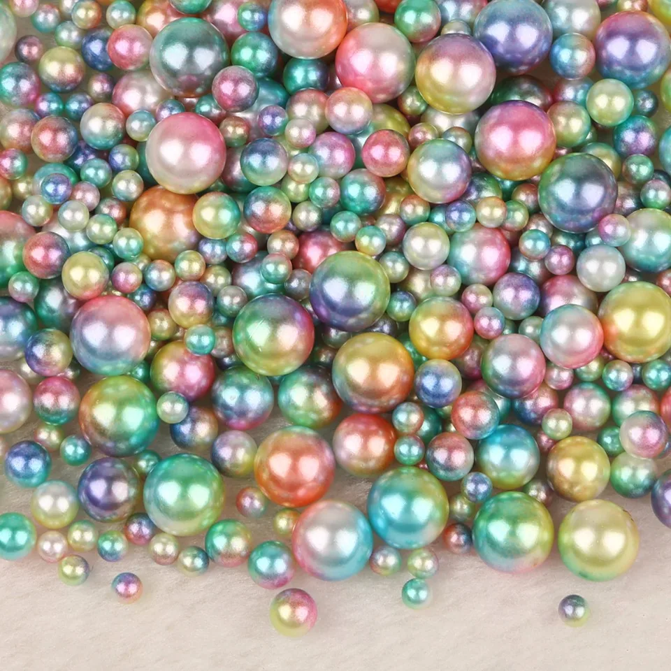250PCS Mixed size ABS Round Imitation Pearls No Hole Clothing Jewelry Accessorie