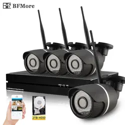 Bfmore 4ch Sony 1080 P aduio Беспроводной комплект 2mp Full-HD WIFI IP Камера 8ch NVR CCTV Системы безопасности мониторы видео surveilence комплект