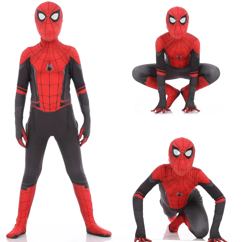 

Kids Spider Man Far From Home Peter Parker Cosplay Costume Zentai Spiderman Superhero Bodysuit Suit Jumpsuits