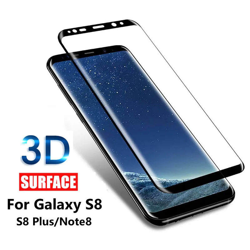 Для Samsung S8 Galaxy Plus закаленное стекло 3D полная изогнутая пленка Защита экрана для Note